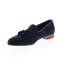 Фото #4 товара Bruno Magli Nilo MB2NILN1 Mens Blue Suede Loafers & Slip Ons Tasseled Shoes