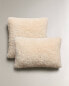 Faux shearling cushion cover