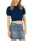 ფოტო #1 პროდუქტის Juniors' Sky Cropped Button-Front Cardigan