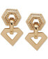 Gold-Tone Pavé Hexagon & Triangle Drop Earrings