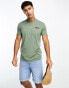 Hollister small tech logo muscle fit t-shirt in green marl