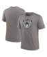 Фото #1 товара Men's Heather Charcoal Las Vegas Raiders Rewind Logo Tri-Blend T-shirt