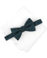 Фото #1 товара Men's Brookes Dot-Pattern Bow Tie & Solid Pocket Square Set, Created for Macy's