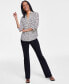 Women's Printed Flap-Pocket Blouse, Created for Macy's