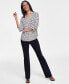 ფოტო #2 პროდუქტის Women's Printed Flap-Pocket Blouse, Created for Macy's