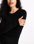 Selected Femme long sleeve top in black