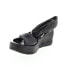 Фото #7 товара A.S.98 Nolie 528078-201 Womens Black Leather Sandals Wedges Shoes
