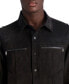Фото #4 товара Men's Faux Suede Exposed Zippers Shirt Jacket
