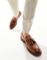 Walk London Putney Tassel Loafers In Tan Leather