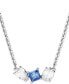 Фото #1 товара Swarovski rhodium-Plated Mixed Crystal Pendant Necklace, 15" + 2-3/4" extender