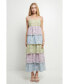 Фото #7 товара Women's Floral Print Maxi Tiered Dress