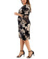 Фото #3 товара Plus Size Printed Faux-Wrap Dress
