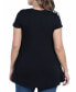 Plus Size Short Sleeve V-Neck Tunic Top