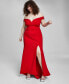 Фото #1 товара Juniors' Off-The-Shoulder Lace-Up Gown, Created for Macy's