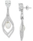 Cultured Freshwater Pearl (9 x 7mm) & Cubic Zirconia Orbital Drop Earrings in Sterling Silver