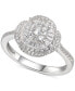 ფოტო #1 პროდუქტის Cubic Zirconia Baguette Cluster Halo Ring in Sterling Silver