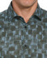 Men's Rolled Sleeve Button-Front Geo Print Shirt