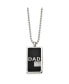 Black IP-plated CZ DAD Dog Tag Ball Chain Necklace