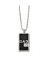 ფოტო #2 პროდუქტის Black IP-plated CZ DAD Dog Tag Ball Chain Necklace