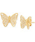 Filigree Openwork Butterfly Stud Earrings in 10k Gold