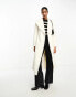 River Island shawl cinched waist coat in cream