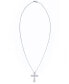 ფოტო #1 პროდუქტის Cubic Zirconia Cross Pendant Necklace in Fine Silver Plate