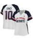 ფოტო #1 პროდუქტის Women's Mac Jones White New England Patriots Plus Size Notch Neck T-shirt