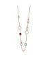 Rose IP-plated Multicolor Crystal 21.5 inch Cable Chain Necklace