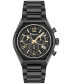 ფოტო #1 პროდუქტის Salvatore Men's Swiss Chronograph Tonneau Black Ion Plated Stainless Steel Bracelet Watch 42mm