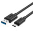 USB A to USB C Cable Unitek Y-C474BK+ Black 1 m