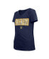 Big Girls Navy Milwaukee Brewers Flip Sequin Team V-Neck T-shirt