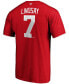 Men's Ted Lindsay Red Detroit Red Wings Authentic Stack Retired Player Name and Number T-shirt