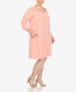 ფოტო #3 პროდუქტის Plus Size Criss Cross Neckline 3/4 Sleeve Swing Dress