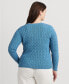 Фото #2 товара Plus Size Cable-Knit Sweater