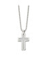 Chisel grey Carbon Fiber Inlay Cross Pendant Ball Chain Necklace