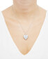 ფოტო #2 პროდუქტის Mother-of-Pearl Cross Heart Locket 18" Pendant Necklace in Sterling Silver