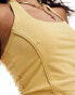 COLLUSION halter top with piping detail in yellow