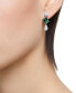 ფოტო #5 პროდუქტის Silver-Tone Mesmera Green Stone Drop Earrings