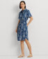 ფოტო #1 პროდუქტის Women's Belted Floral Shirt Dress, Regular & Petite