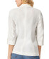 Фото #2 товара Women's Solid Notched-Collar Patch-Pocket Linen Jacket