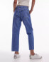 Фото #3 товара Topshop cropped mid rise straight jeans with raw hems in bright mid blue