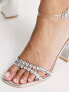 Фото #3 товара New Look heeled sandal with clear straps in silver