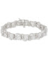 Cubic Zirconia Mixed Cut Cluster Tennis Bracelet in Sterling Silver