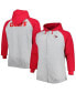 ფოტო #3 პროდუქტის Men's Heather Gray Kansas City Chiefs Big and Tall Fleece Raglan Full-Zip Hoodie Jacket