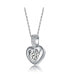 Фото #1 товара White Gold Plated with Cubic Zirconia Heart Drop Pave Pendant Necklace