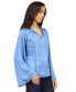 Women's Satin Bell-Sleeve Chain-Neck Top