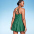 Фото #3 товара Women's High Neck Swim Dress - Kona Sol Dark Green XL