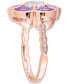 Amethyst (2 ct. t.w.) & White Topaz (1 ct. t.w.) Flower Ring in Rose Gold-Plated Sterling Silver