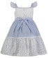 Фото #2 товара Little & Toddler Girls Seersucker Eyelet Tiered A-Line Dress