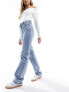 Pieces Kelly high waisted straight leg jeans in light blue Голубой, W28 L30 - фото #1